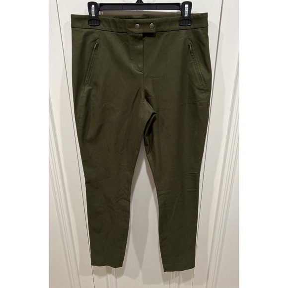 Theory Pants - Theory Womens Olive Green Adalwen Jetty Pants Size 10 Stretch Skinny Preppy